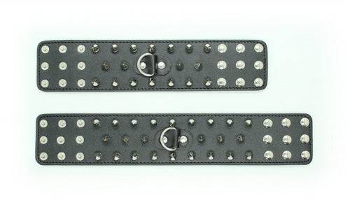 Studded Wrist Bands with D-Ring - Bondage Shop