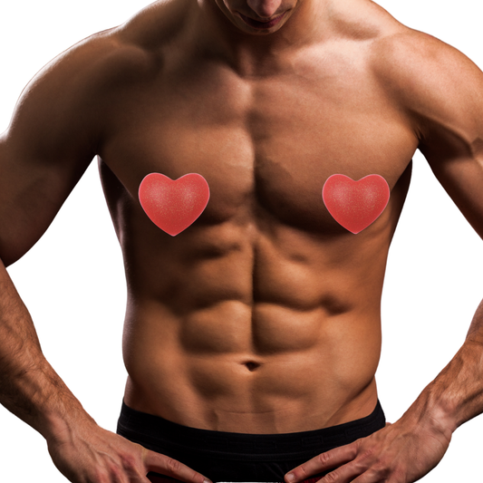 NIPPLE PASTIE "RED SILICONE HEARTS"