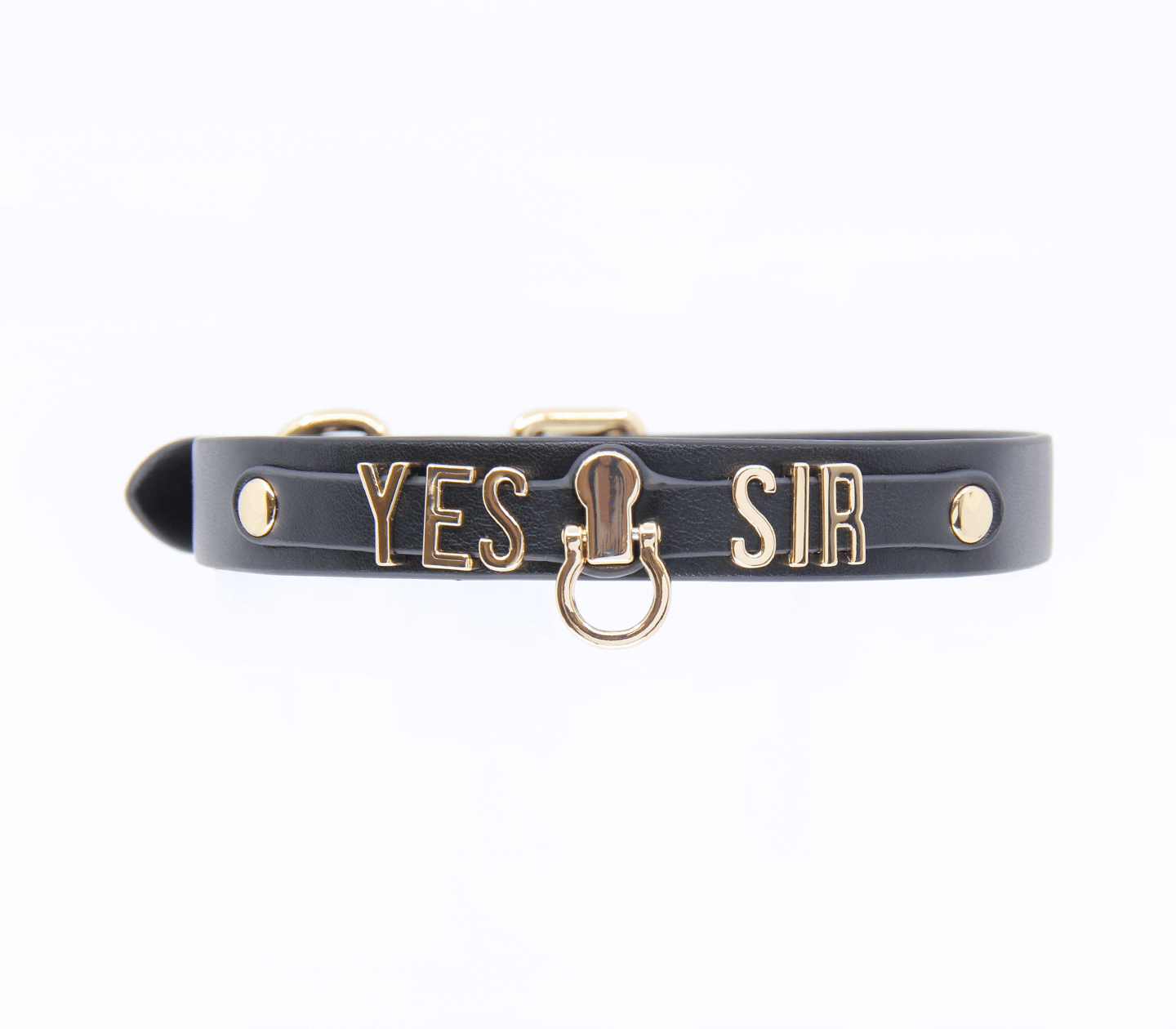 “Yes Sir” Faux Leather Collar