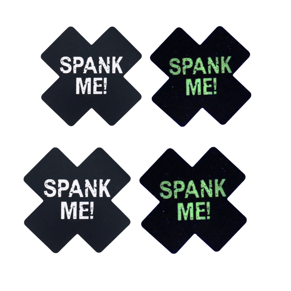 X NIPPLE PASTIE "SPANK ME" GLOW IN THE DARK