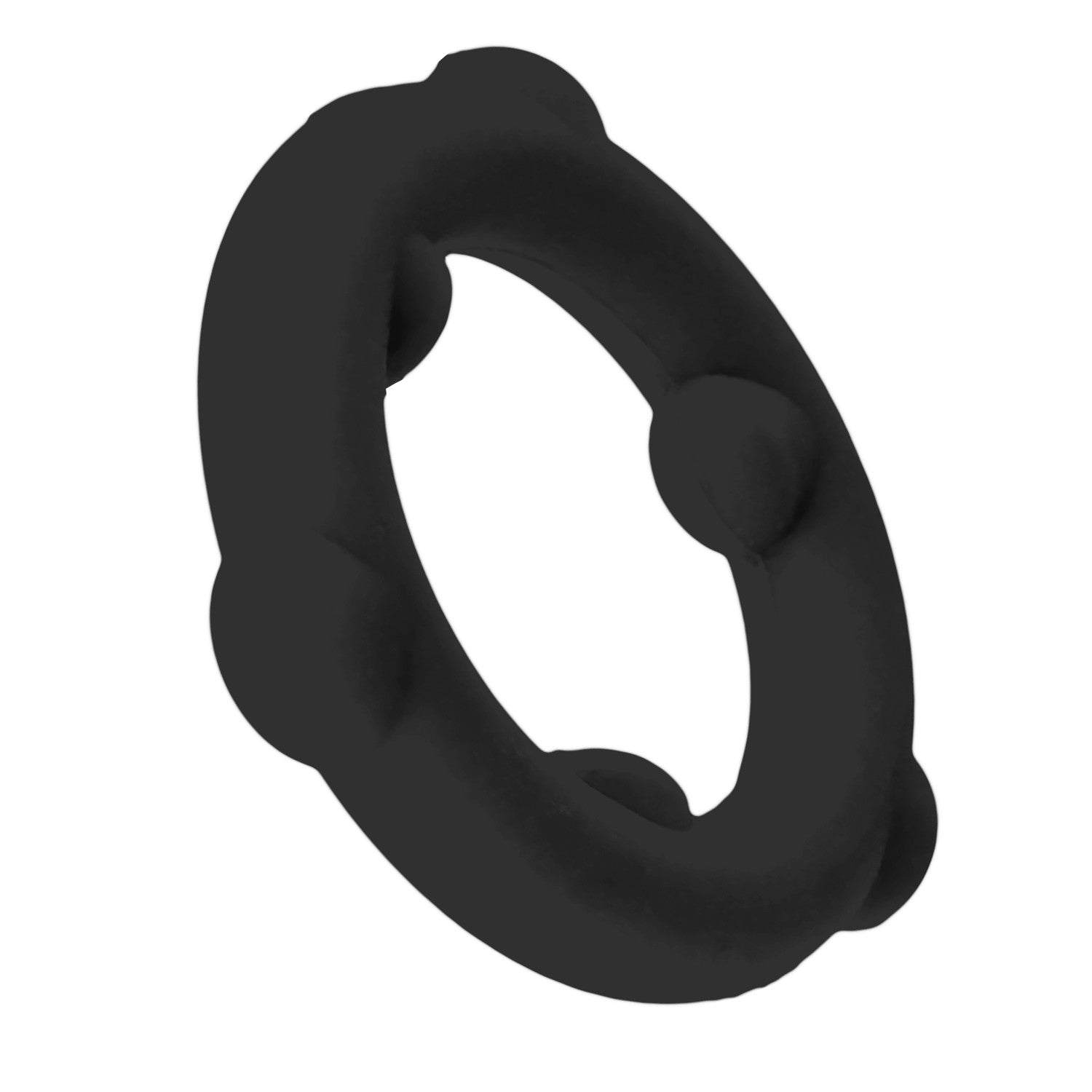 Black silicone ring on a white background