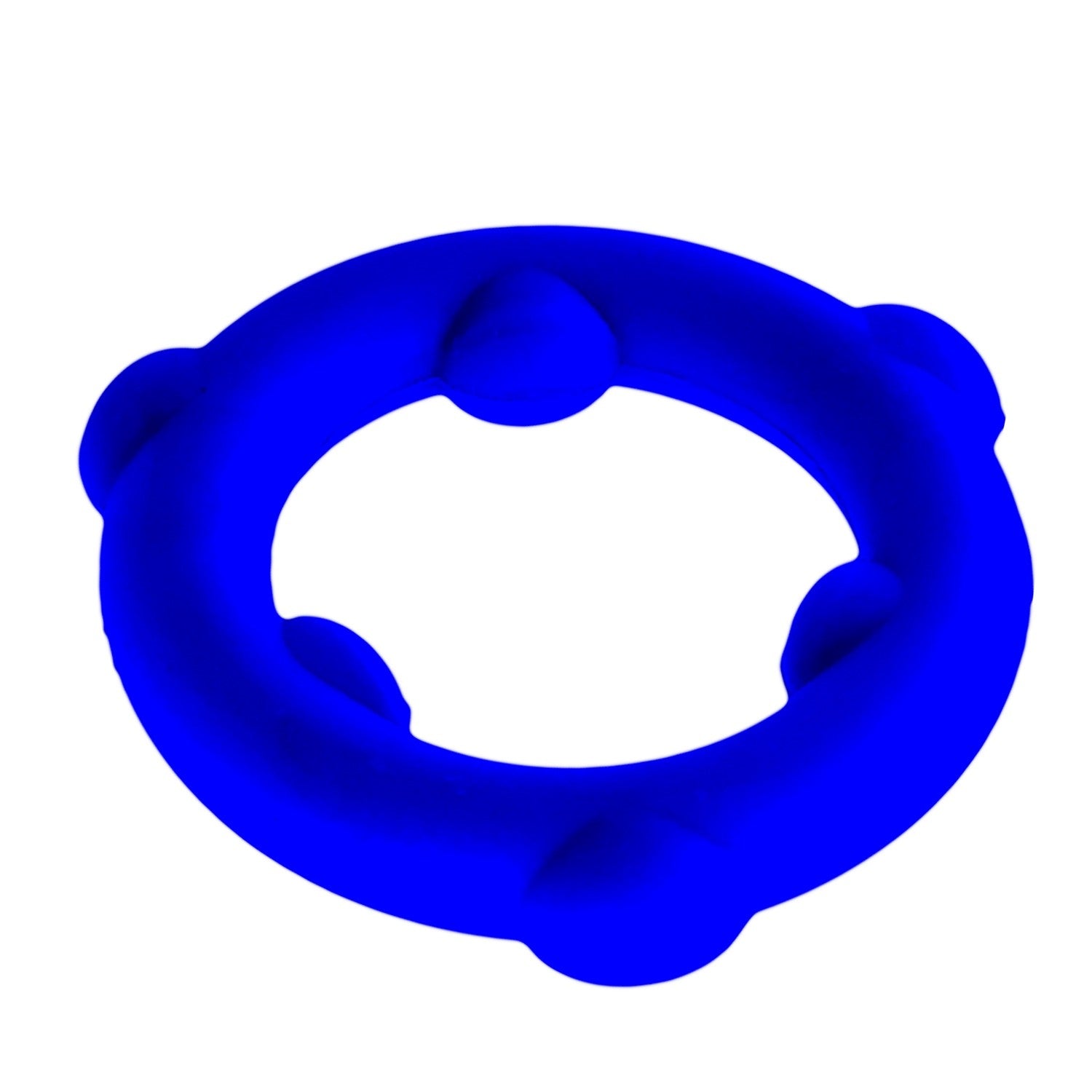 Blue silicone ring on a white background